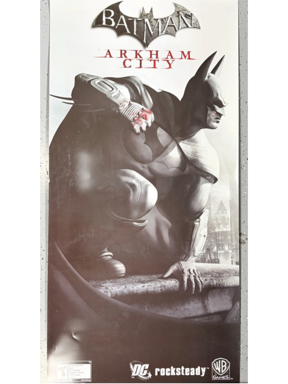 Batman Arkham City PVC Store Promo Poster DC Rocksteady WB 28x58 No Tears